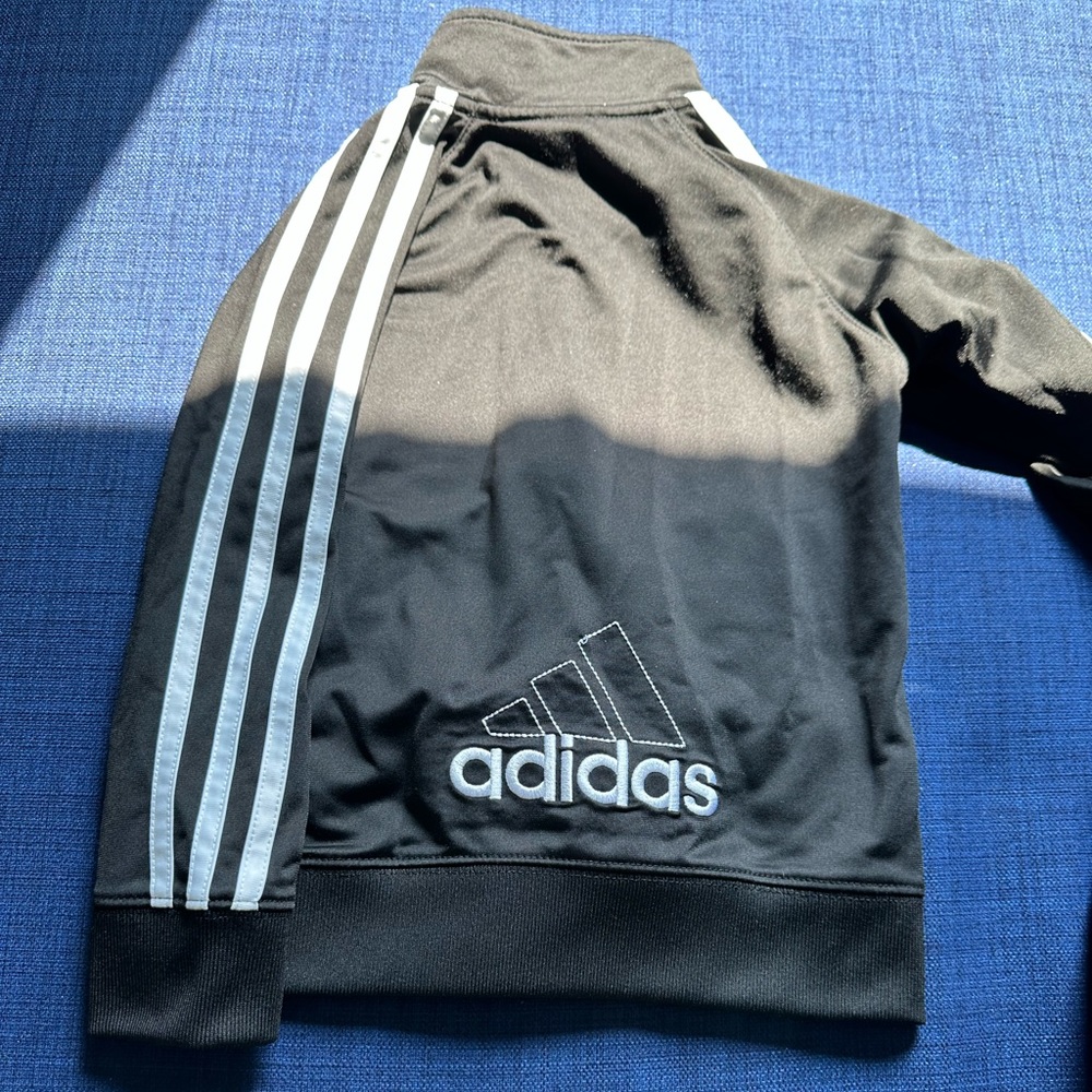 Adidas- toddler boys 2 pc tack suit black & white